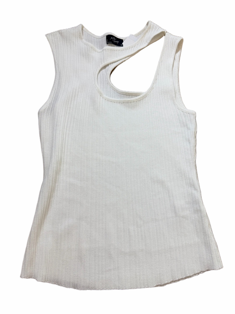 NWT NanaMacs Cutout White Tank Top Size Small